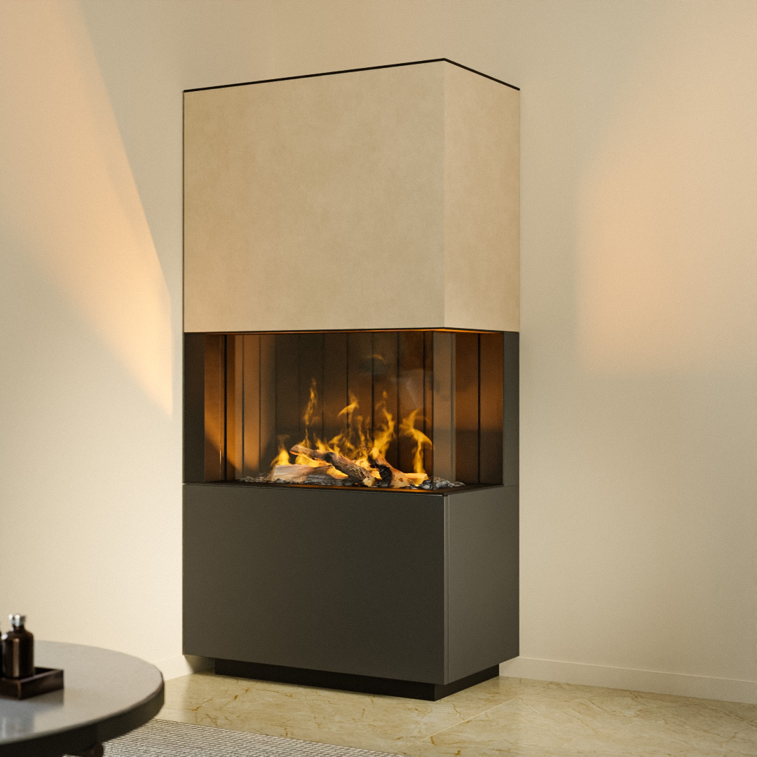 1080x1080 Eckvariante - Pietra di Osso Neolith - Vulkanschwarz Pfleiderer Primebaord